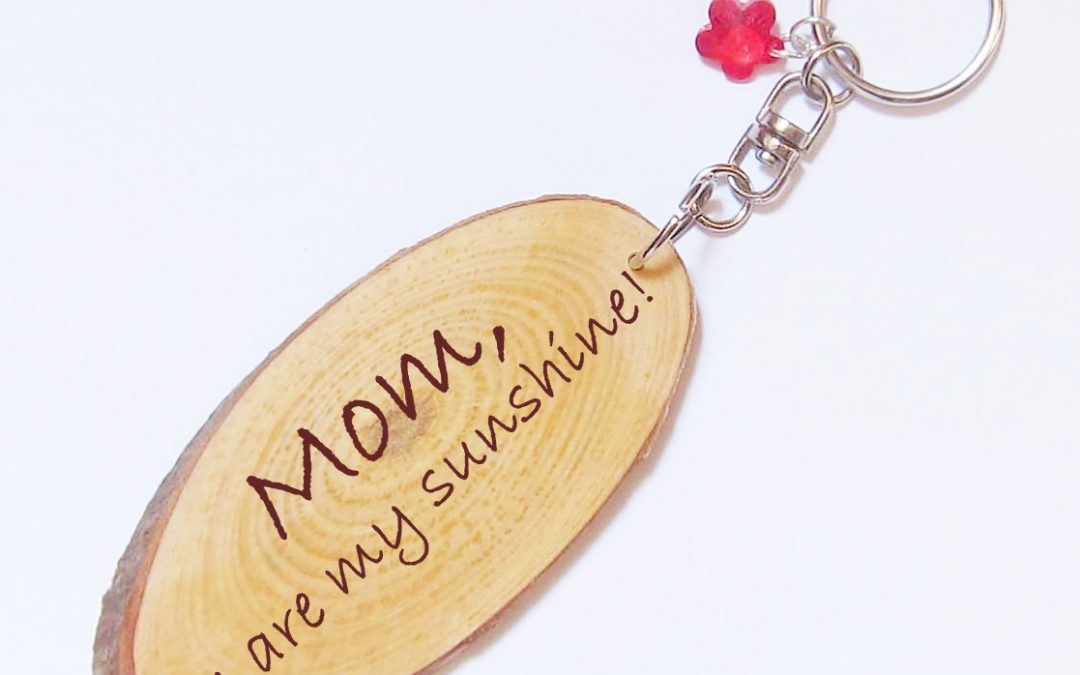 2018 Giveaway (3) – Personalized Wood Key Ring with Charm + 30% off coupon for Mother’s Day
