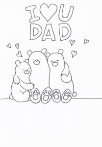 bear father day coloring