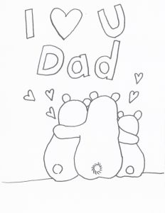 bear father day coloring