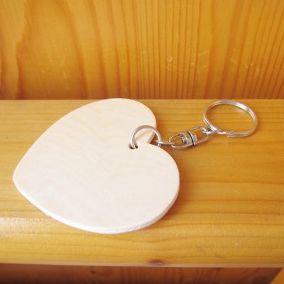 blank wood heart keyring