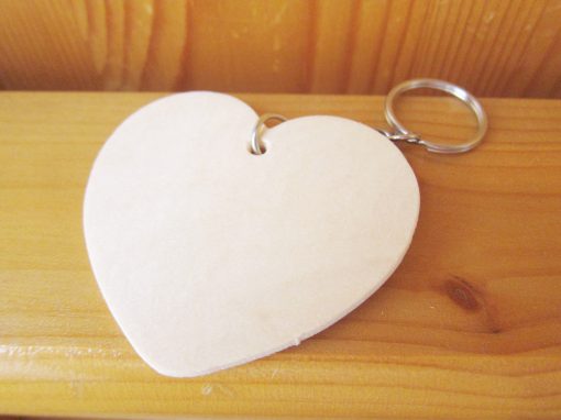 blank wood heart keyring