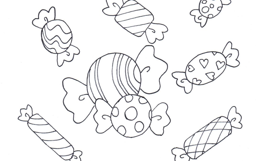 Free Printable Candies Coloring / Calendar – Party Food (Candies)