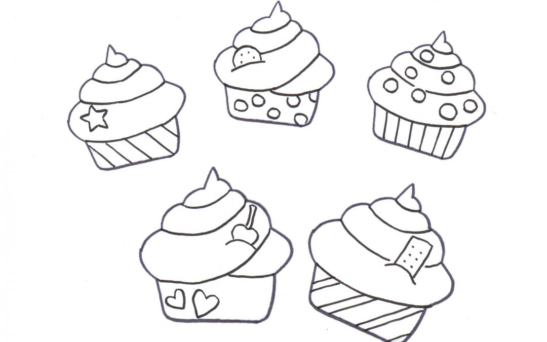 Free Printable Cupcake Coloring / Calendar – Party Food (Cupcakes)