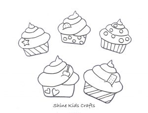 Free Printable Cupcake Coloring / Calendar - Party Food (Cupcakes)