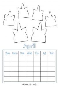 Free Printable Unihorn Coloring / Calendar - Party Food (Unihorn Cookies)