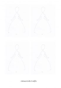 Free Printable Kids Simple Drawing / Coloring Page - Princess dress