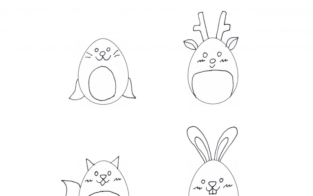 Free Printable Kids Simple Drawing – Egg Shaped Polar Animals