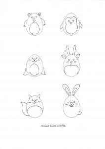 Free Printable Kids Simple Drawing - Egg Shaped Polar Animals